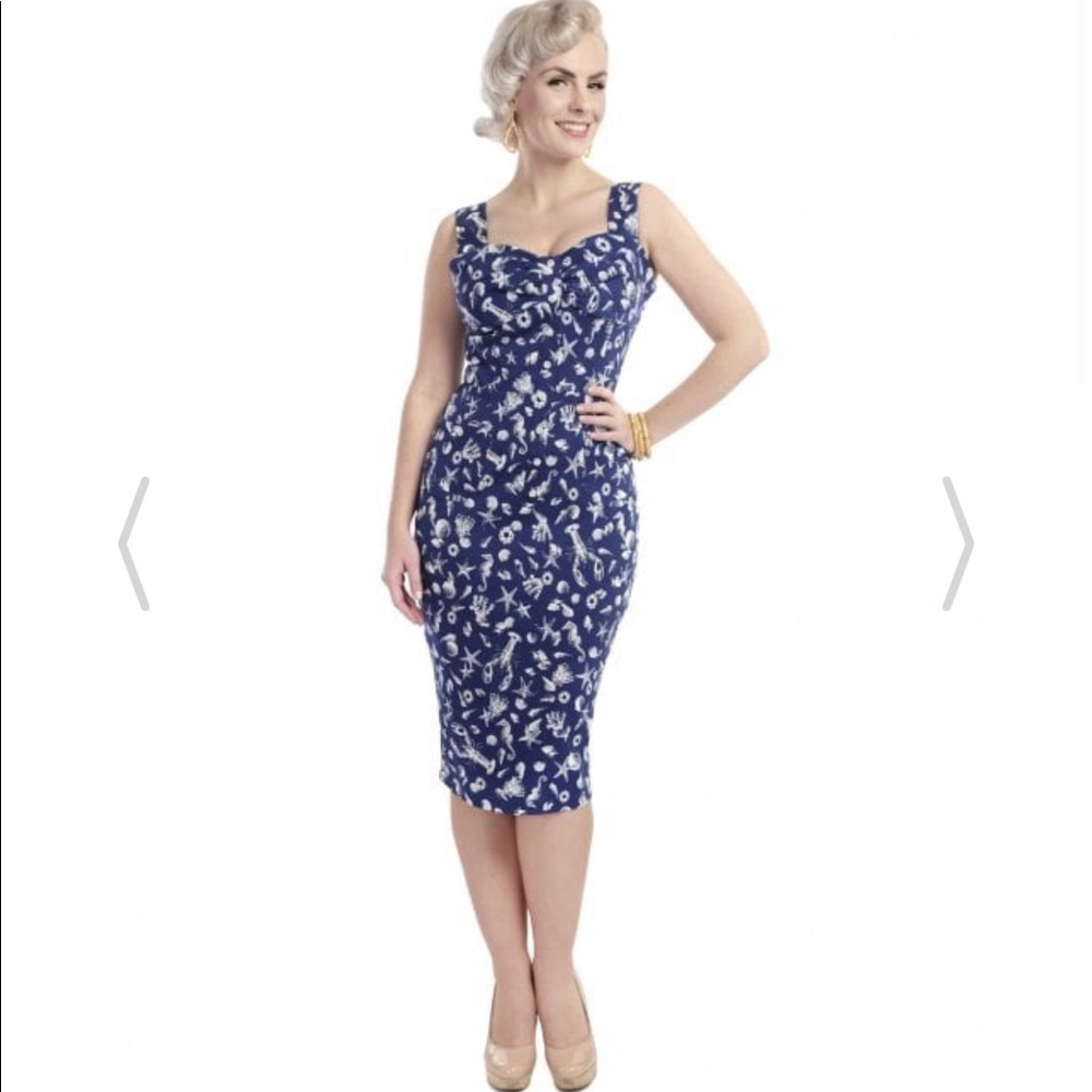 Blue nautical wiggle dress from Collectif